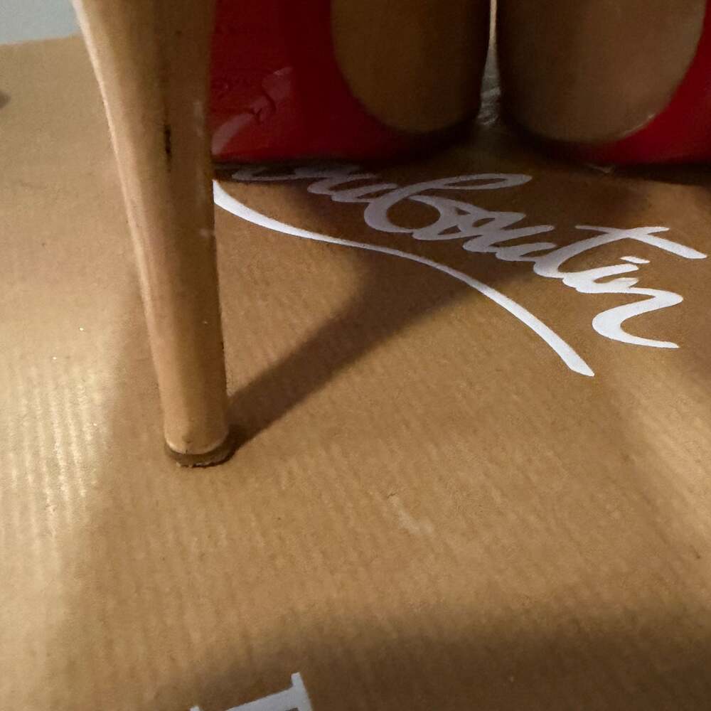 Christian Louboutin Nude Patent Leather Simple Pump Heels Size 38 - Picture 6 of 11